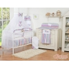 Babybett Moskitonetz aus Chiffon - Hängende Herzen lila gestreift