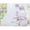 Babybett Moskitonetz aus Chiffon - Hängende Herzen lila gestreift
