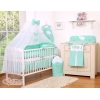 Babybett Moskitonetz aus Chiffon - Hängende Herzen Minze