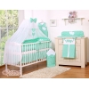 Babybett Moskitonetz aus Chiffon - Hängende Herzen Minze-Punktemuster
