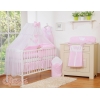 Babybett Moskitonetz aus Chiffon - Hängende Herzen rosa gestreift