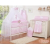 Babybett Moskitonetz aus Chiffon - Hängende Herzen Rosa-Punkmuster