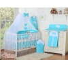 Babybett Moskitonetz aus Chiffon - Hängende Herzen Türkis-Punktemuster
