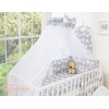 Babybett Moskitonetz aus Chiffon - Simple Eulen grau