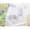 Babybett Moskitonetz aus Chiffon - Simple Eulen grau
