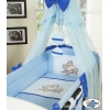 Babybett Moskitonetz aus Chiffon - Teddy Bär Barnaba blau