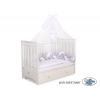 Babybett Moskitonetz aus Chiffon - weiß