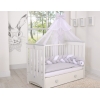 Babybett Moskitonetz aus Chiffon - grau