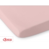 Babybett Spannbettlaken aus Baumwolle 120x60cm weiß- altrosa