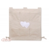 Babybetttasche - Hängende Herzen Beige - Punktemuster