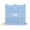 Babybetttasche - Hängende Herzen blau