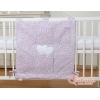 Babybetttasche - Hängende Herzen rosa Blümchen
