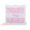 Babybetttasche - Hängende Herzen rosa kariert