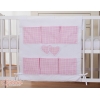 Babybetttasche - Hängende Herzen rosa kariert
