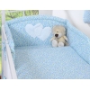 Babybettwäsche Set 2-tlg - Hängende Herzen blaue Blümchen