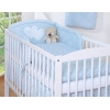 Babybettwäsche Set 2-tlg - Hängende Herzen blaue Blümchen