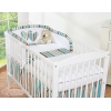 Babybettwäsche Set 3-tlg - Hängende Herzen braun gestreift