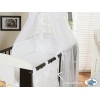 Babybettwäsche Set 5-tlg mit Babybett Moskitonetz (S70) - Gute Nacht weiß
