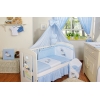 Babybettwäsche Set 5-tlg mit Himmel - Esel Luca blau