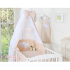 Babybettwäsche Set 5-tlg mit Himmel - Hängende Herzen Beige - Punktemuster