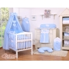 Baby Bettwäsche Set 60x120  5-tlg mit Himmel - Hängende Herzen Blau-Punktemuster