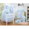 Baby Bettset  5-tlg mit Himmel - Hängende Herzen blaue Blümchen