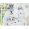 Babybettwäsche Set 5-tlg mit Himmel - Hängende Herzen braun gestreift
