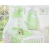 Babybettwäsche Set 5-tlg mit Himmel - Hängende Herzen grün
