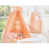 Baby Bettwäsche Set 5-tlg mit Himmel - Hängende Herzen pfirsich