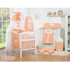 Baby Bettwäsche Set 5-tlg mit Himmel - Hängende Herzen pfirsich