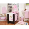 Babybettwäsche Set 5-tlg mit Himmel (S60) - Gute Nacht rosa