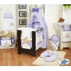 Babybettwäsche Set 5-tlg mit Himmel (S70) - Teddy Bär Barnaba lila