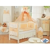 Babybettwäsche Set 5-tlg mit Mositonetz - Bär mit Schleife pfirsich