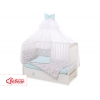 Babybettwäsche Set 5-tlg mit Moskitonetz - beige Blätter