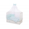 Babybettwäsche Set 5-tlg mit Moskitonetz - blau Schmetterlinge