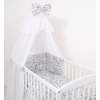 Babybettwäsche Set 5-tlg mit Moskitonetz -Bubbles grau