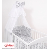 Babybettwäsche Set 5-tlg mit Moskitonetz -Bubbles grau