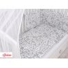 Babybettwäsche Set 5-tlg mit Moskitonetz -Bubbles grau
