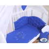 Babybettwäsche Set 5-tlg mit Moskitonetz für Babybett - Chic dunkelblau