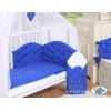 Babybettwäsche Set 5-tlg mit Moskitonetz für Babybett - Chic dunkelblau