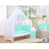 Babybettwäsche Set 5-tlg mit Moskitonetz für Babybett - Chic minze