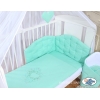 Babybettwäsche Set 5-tlg mit Moskitonetz für Babybett - Chic minze