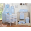 Babybettwäsche-Set Blau 5-tlg mit Moskitonetz - Hängende Herzen