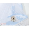 Babybettwäsche-Set 5-tlg mit Moskitonetz - Hängende Herzen blau kariert