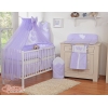 Babybettwäsche-Set 5-tlg mit Moskitonetz 90x120 - Hängende Herzen lila