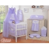 Babybettwäsche-Set 5-tlg mit Moskitonetz 90x120 - Hängende Herzen lila