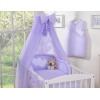 Babybettwäsche-Set 5-tlg mit Moskitonetz 90x120 - Hängende Herzen lila