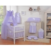 Babybettwäsche-Set 5-tlg mit Moskitonetz 90x120 - Hängende Herzen lila