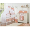 Babybettwäsche Set 5-tlg mit Moskitonetz - Hängende Herzen orange gestreift