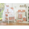 Babybettwäsche Set 5-tlg mit Moskitonetz - Hängende Herzen orange gestreift